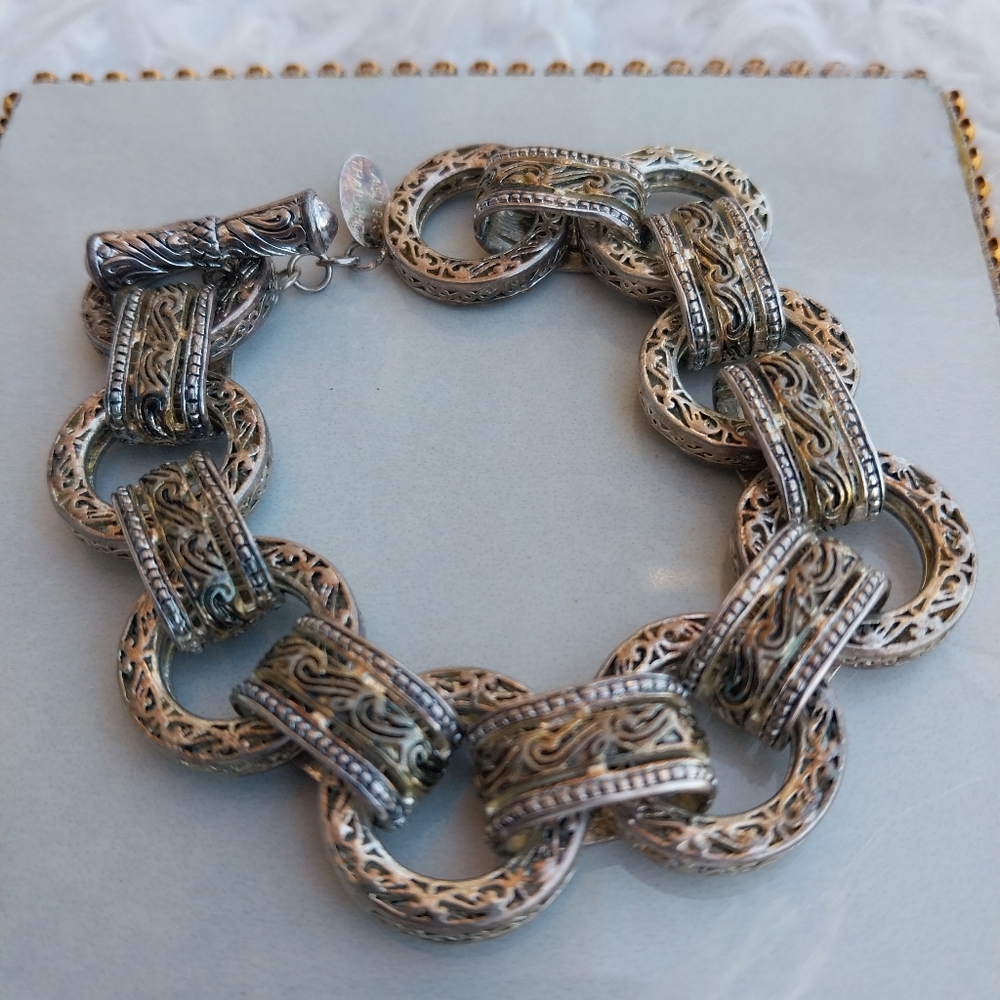 925 Silver Ornate Bracelet